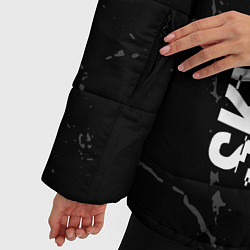 Куртка зимняя женская Skyrim glitch на темном фоне по-вертикали, цвет: 3D-черный — фото 2
