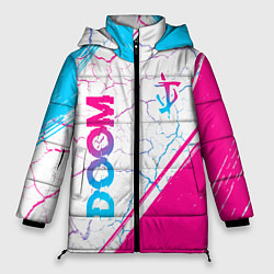 Женская зимняя куртка Doom neon gradient style вертикально
