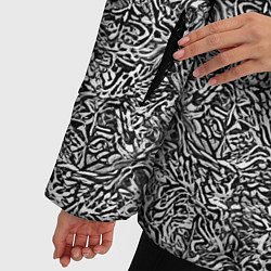 Куртка зимняя женская Чёрные и белые узоры, цвет: 3D-светло-серый — фото 2