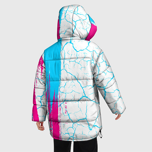 Женская зимняя куртка Bring Me the Horizon neon gradient style по-вертик / 3D-Черный – фото 4