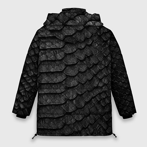 Женская зимняя куртка Черная кожа рептилии / 3D-Красный – фото 2