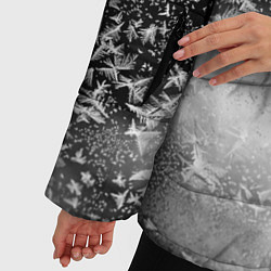 Куртка зимняя женская Серый лёд и снежинки, цвет: 3D-светло-серый — фото 2