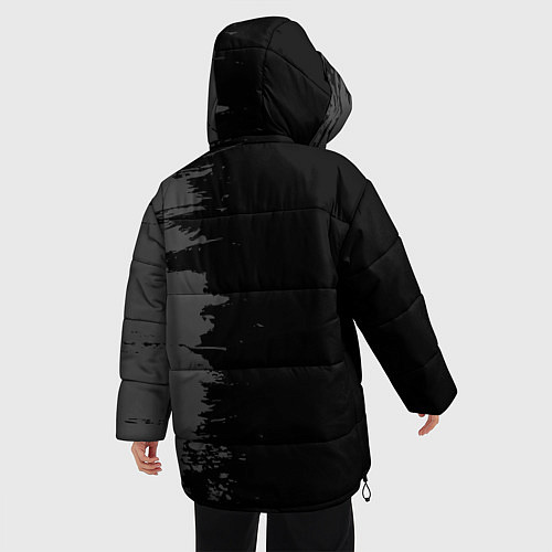 Женская зимняя куртка Poppy Playtime glitch на темном фоне по-вертикали / 3D-Черный – фото 4