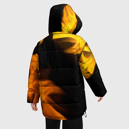 Женская зимняя куртка PUBG - gold fire gradient / 3D-Черный – фото 4