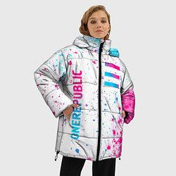 Куртка зимняя женская OneRepublic neon gradient style вертикально, цвет: 3D-черный — фото 2