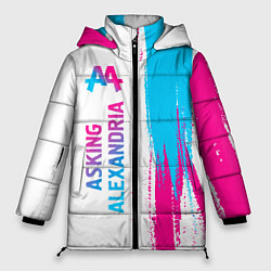 Женская зимняя куртка Asking Alexandria neon gradient style по-вертикали