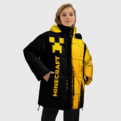 Куртка зимняя женская Minecraft - gold gradient по-вертикали, цвет: 3D-черный — фото 2