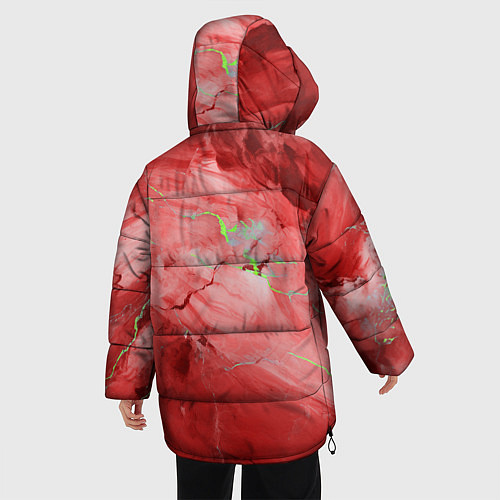 Женская зимняя куртка Красный мрамор / 3D-Черный – фото 4