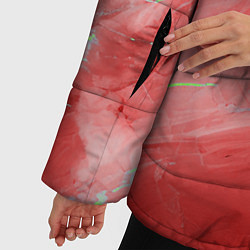 Куртка зимняя женская Красный мрамор, цвет: 3D-светло-серый — фото 2