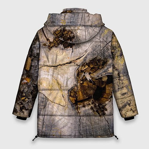 Женская зимняя куртка Текстура пня сосны / 3D-Красный – фото 2