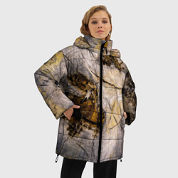 Куртка зимняя женская Текстура пня сосны, цвет: 3D-красный — фото 2