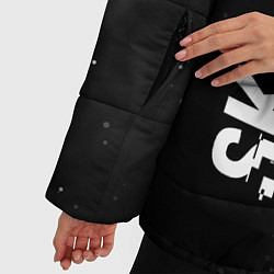 Куртка зимняя женская Skillet glitch на темном фоне вертикально, цвет: 3D-черный — фото 2