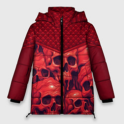 Женская зимняя куртка Расплавленные красные черепа