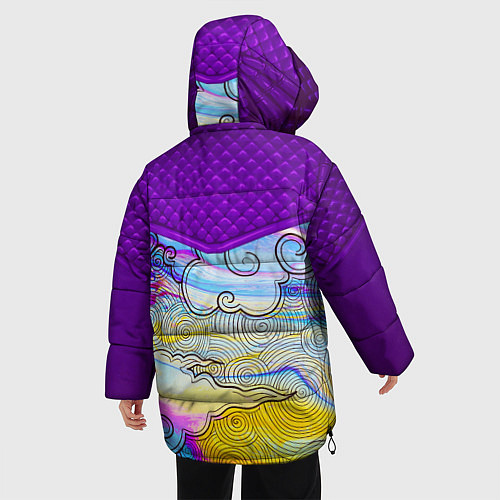 Женская зимняя куртка Облака и спирали / 3D-Черный – фото 4