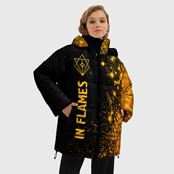 Куртка зимняя женская In Flames - gold gradient по-вертикали, цвет: 3D-черный — фото 2