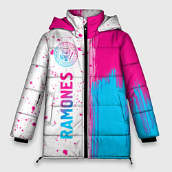 Женская зимняя куртка Ramones neon gradient style по-вертикали