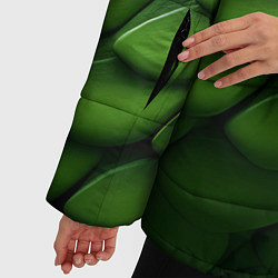 Куртка зимняя женская Зеленая чешуя змеи, цвет: 3D-светло-серый — фото 2