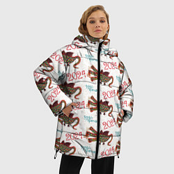 Куртка зимняя женская Паттерн с русским драконом, цвет: 3D-светло-серый — фото 2