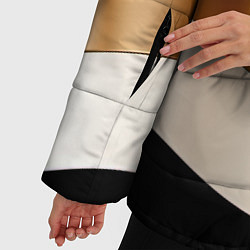 Куртка зимняя женская Золотистые вставки абстракции, цвет: 3D-черный — фото 2