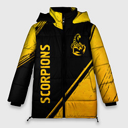 Куртка зимняя женская Scorpions - gold gradient вертикально, цвет: 3D-черный