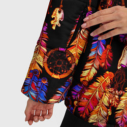 Куртка зимняя женская Ловцы снов с яркими перьями, цвет: 3D-черный — фото 2