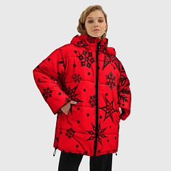 Куртка зимняя женская Праздничный снег, цвет: 3D-черный — фото 2