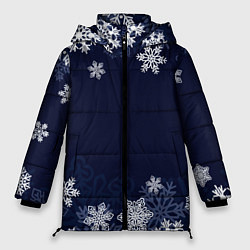 Куртка зимняя женская Воздушные снежинки, цвет: 3D-красный