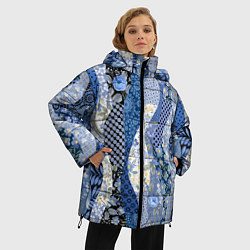 Куртка зимняя женская Лоскутные волны, цвет: 3D-светло-серый — фото 2