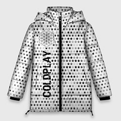 Женская зимняя куртка Coldplay glitch на светлом фоне по-вертикали