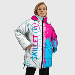 Куртка зимняя женская Skillet neon gradient style по-вертикали, цвет: 3D-черный — фото 2