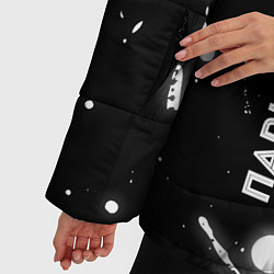 Куртка зимняя женская Парикмахер из России и герб РФ по-вертикали, цвет: 3D-черный — фото 2