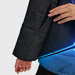 Куртка зимняя женская Пурпурный разлом - абстракция, цвет: 3D-светло-серый — фото 2