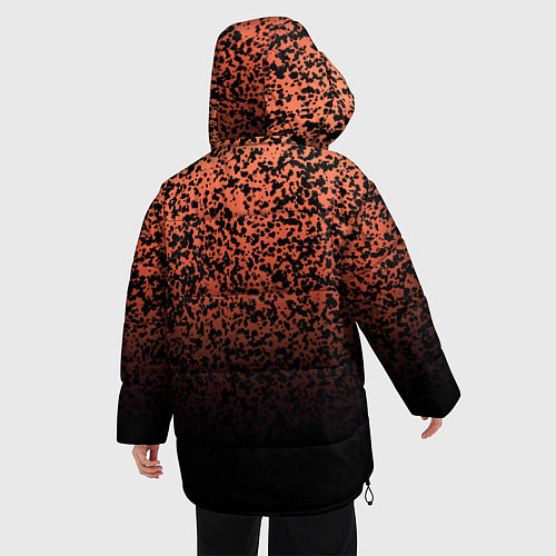 Женская зимняя куртка Оранжево-розовый пятнистый / 3D-Черный – фото 4