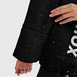 Куртка зимняя женская Хоккеист из России и герб РФ по-вертикали, цвет: 3D-черный — фото 2