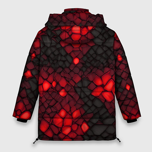 Женская зимняя куртка Красный трескающийся камень / 3D-Красный – фото 2