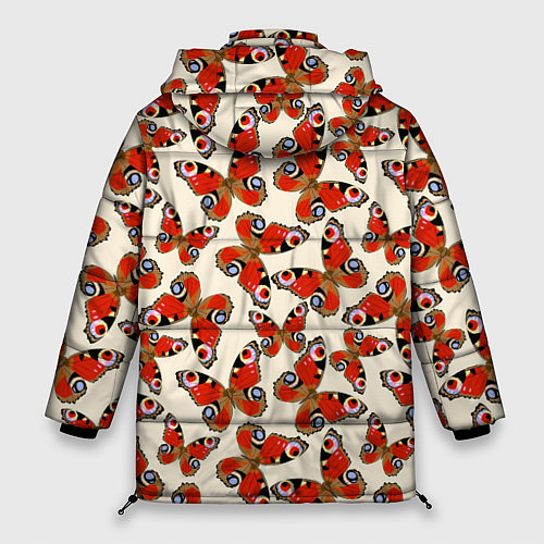 Женская зимняя куртка Бабочки хамелеоны / 3D-Красный – фото 2