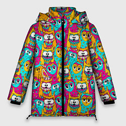 Женская зимняя куртка Разноцветные совы