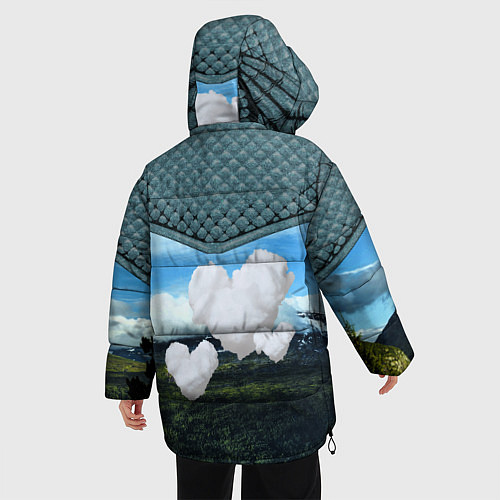 Женская зимняя куртка Облачные сердца / 3D-Черный – фото 4