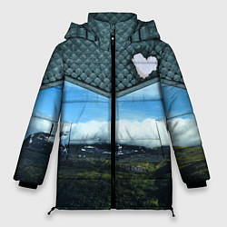 Куртка зимняя женская Облачные сердца, цвет: 3D-черный