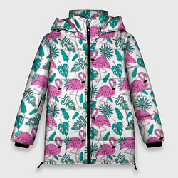 Женская зимняя куртка Тропический розовый фламинго