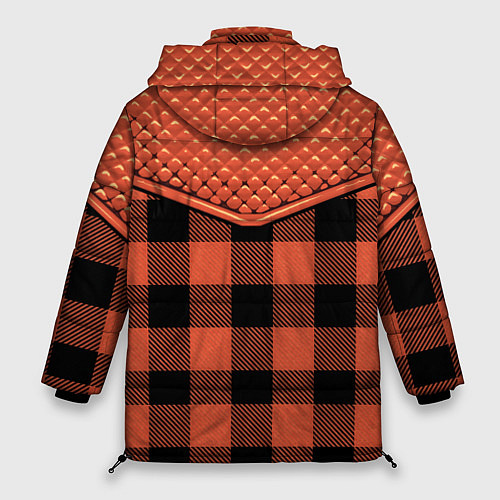 Женская зимняя куртка Стёжка: рыжая клетка / 3D-Красный – фото 2