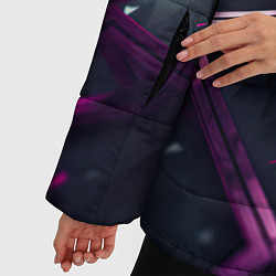 Куртка зимняя женская Фиолетовая абстрактная конструкция, цвет: 3D-светло-серый — фото 2