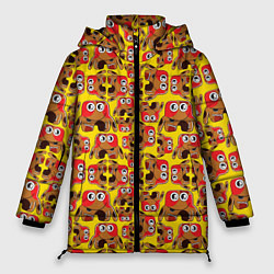 Куртка зимняя женская Мультяшные разноцветные монстрики, цвет: 3D-светло-серый