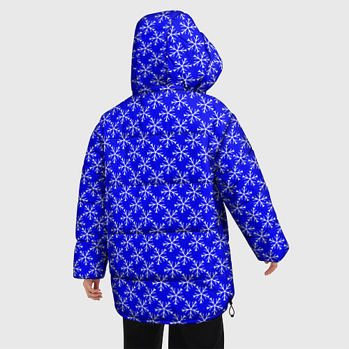 Женская зимняя куртка Паттерн снежинки синий / 3D-Черный – фото 4