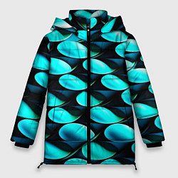 Куртка зимняя женская Голубые чешуйки, цвет: 3D-светло-серый