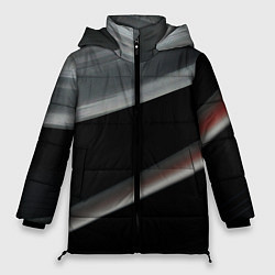 Куртка зимняя женская Black grey abstract, цвет: 3D-светло-серый