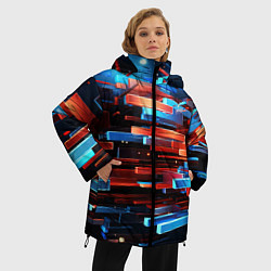 Куртка зимняя женская Прямоугольная абстракция, цвет: 3D-красный — фото 2