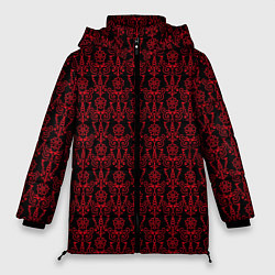 Женская зимняя куртка Чёрно-красный узоры