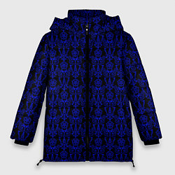 Женская зимняя куртка Чёрно-синий узоры