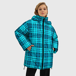 Куртка зимняя женская Шотландский неоновый голубой, цвет: 3D-светло-серый — фото 2